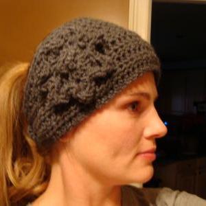 Crochet Head Warmer Charcoal Grey Do Bop Diva