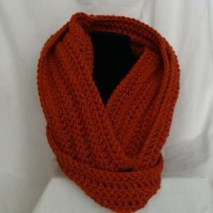 Crochet Infinity Scarf Rust