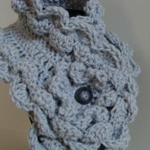 Crochet Ruffled Scarflette Cloud Nine
