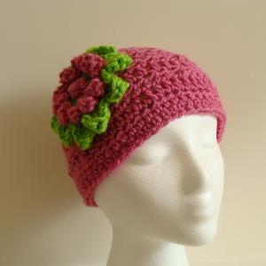 Crochet Head Warmer Pink And Lime Green Do Bob..