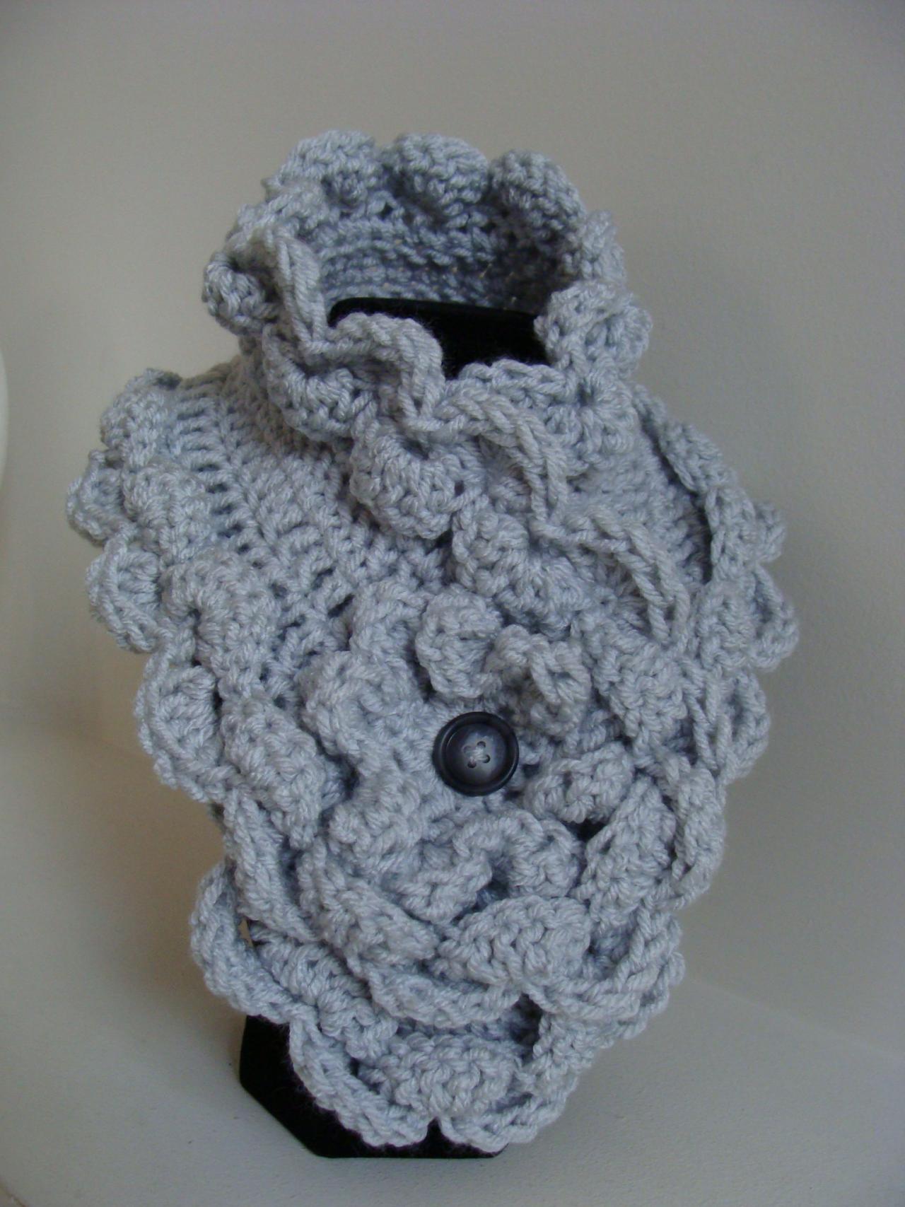 Crochet Ruffled Scarflette Cloud Nine