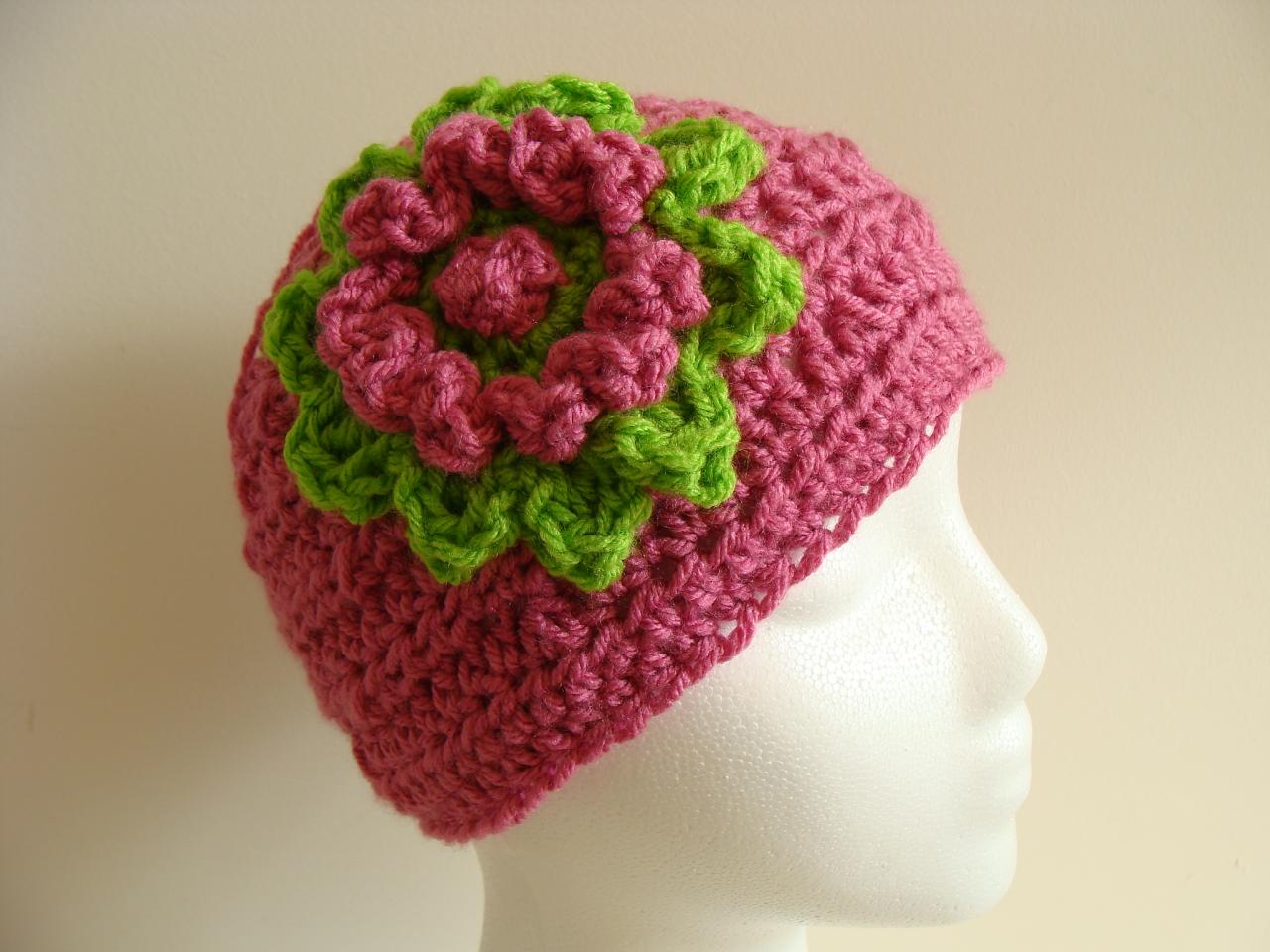 Crochet Head Warmer Pink And Lime Green Do Bob Diva